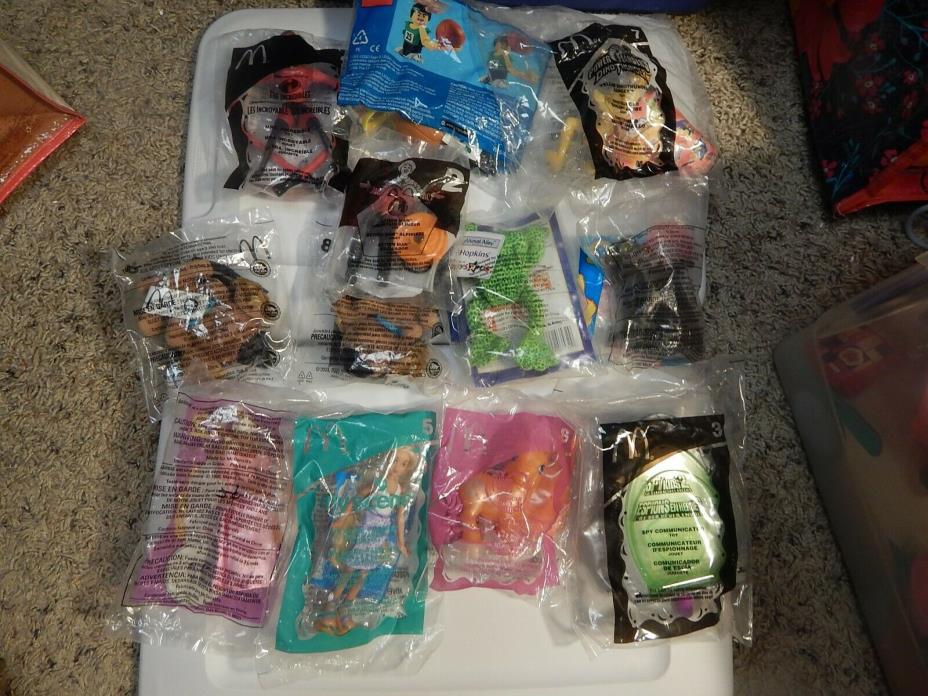 12 Pc  Mc Donald Happy Meal Toy Lot New in Bags