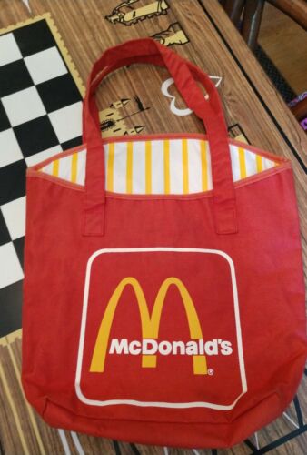 McDonald's French Fry Canvas & Vinyl Lined Tote Bag Retro 1980's Vintage Club II