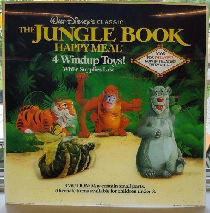 McDonalds Disney The Jungle Book Happy Meal Display Sign 1990 Translite