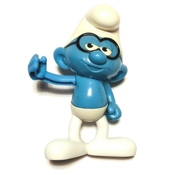 2016 Smurf The Lost Village Brainy Smurf PVC Figure 5.5