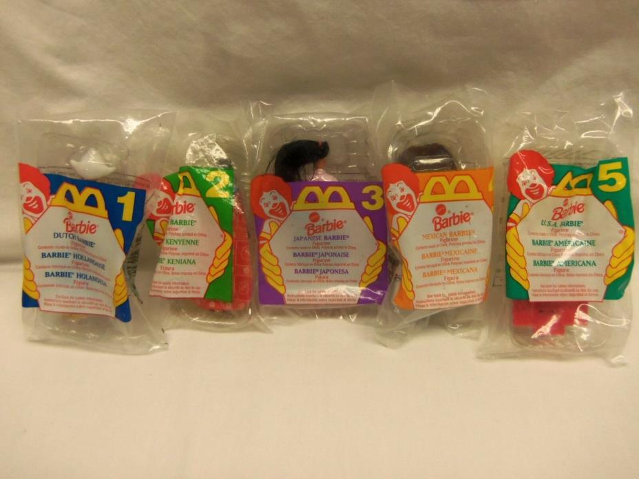 (5) 1995 McDONALDS HAPPY MEAL INTERNATIONAL BARBIES