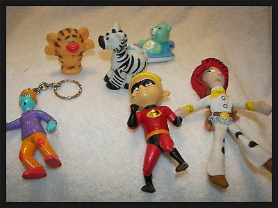 Mc donalds happy toys key chain , carebear,Incredibles  zoo animals set of 6