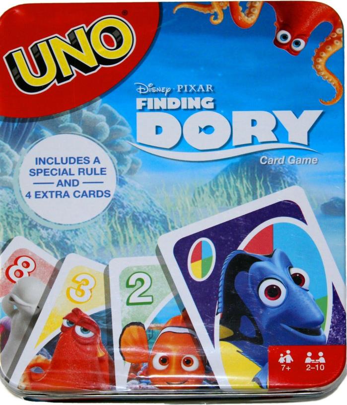 UNO - Disney Pixar Finding Dory Card Game - COLLECTIBLE TIN SET - Free Shipping