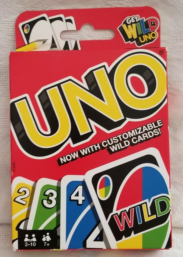 UNO Mattel GET WILD UNO Card Game Classic Customizable Wild Cards New