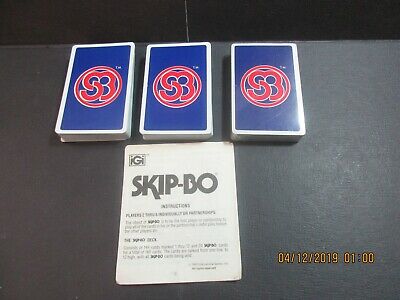 SKIP-BO Card Game - 1980 International Games - No Box