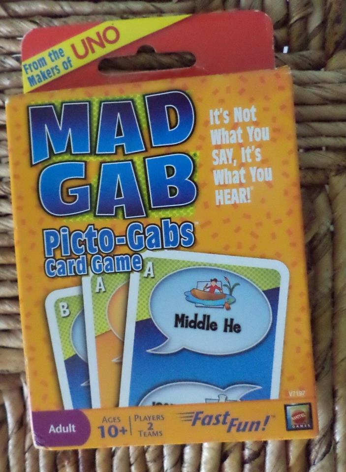 Mad Gab Picto-Gabs Card Game NEW From makers of UNO Ages 10+ Mattel 2009