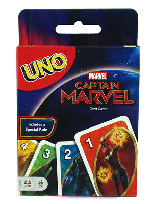 Captain Marvel UNO Card Game by Mattel Marvel Comics Brand New In Box