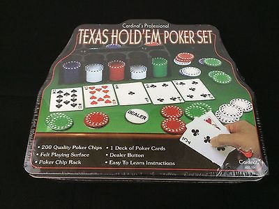 Cardinal's Professional Texas Hold'em Poker Set Metal Case New Sealed! Nice!