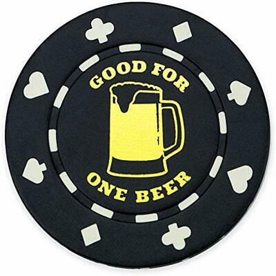 Pack Of 25 Black 1 Beer Bar Token Poker Chips By Sports 