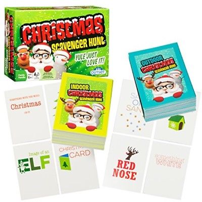 Christmas Scavenger Hunt Game - Includes 220 Cards with Holiday Themed Objects