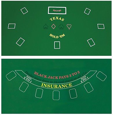 Da Vinci 2-Sided 36-Inch x 72-Inch Texas Holdem & Blackjack Casino Felt Layout