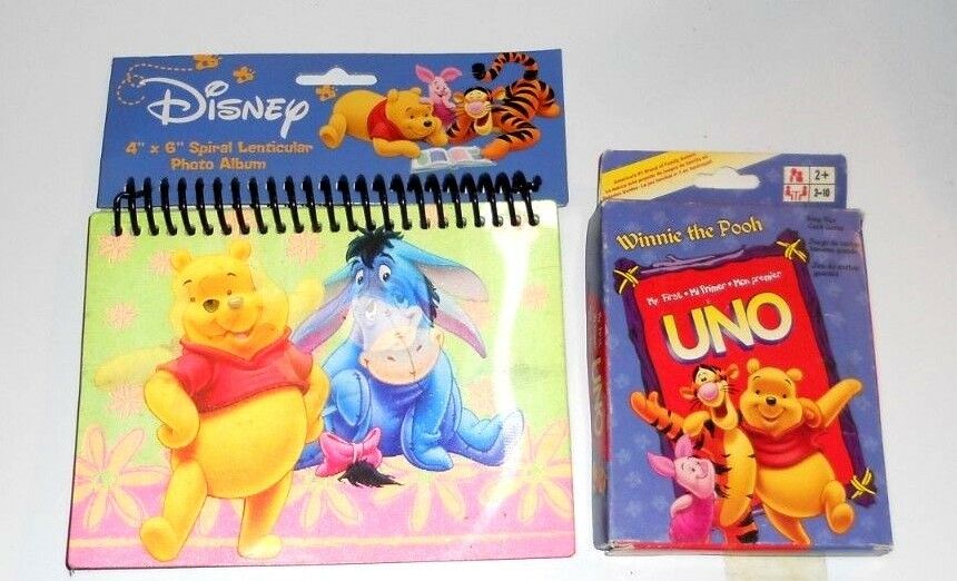 Winnie the Pooh UNO Card Game/Winnie the Pooh Lenticular Photo Album (2 PC LOT)