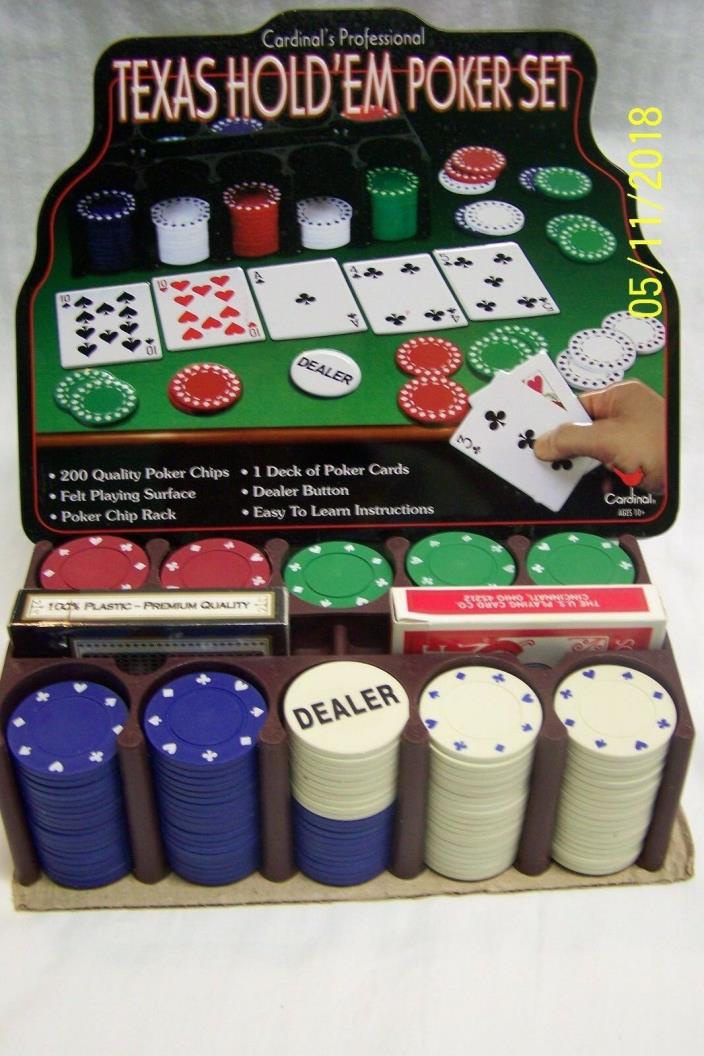 Cardinals Professional Texas Hold Em Poker Set Gently Used not  Complete ()