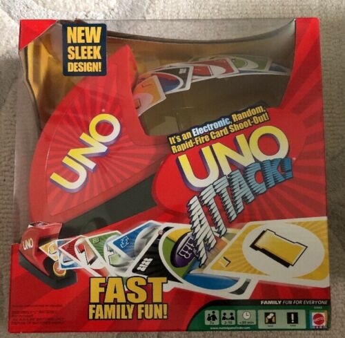 New in Sealed Box Uno Attack Game! Electronic Card Launcher & Sound Alert!