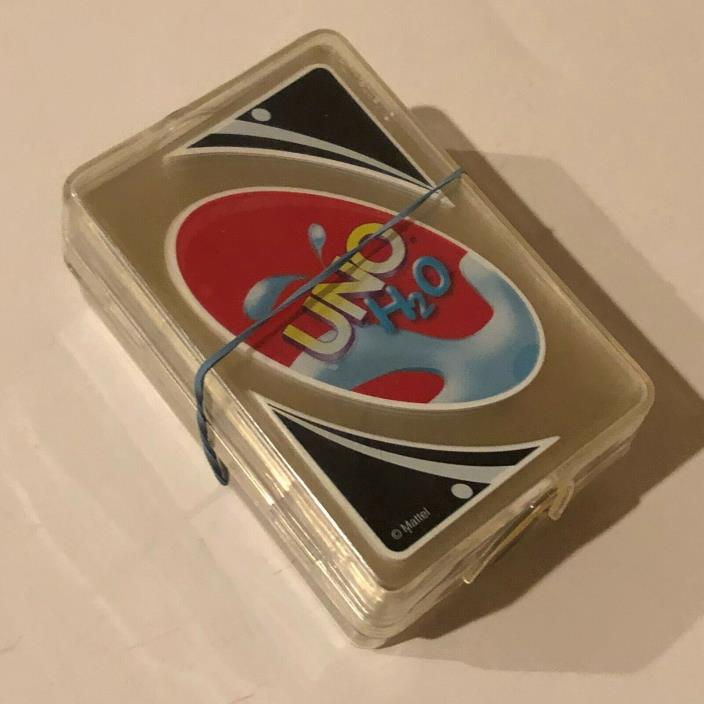 Uno H2O Waterproof Clear Cards Card Game Pool Beach Camp Complete With Case