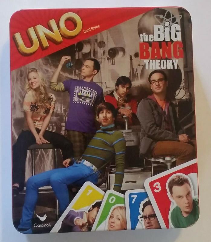 The Big Bang Uno Card Game in collector tin box