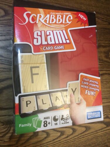 Scrabble Slam! Card Game New in Opened/Damaged Box.  Cards sealed.  Free Ship!