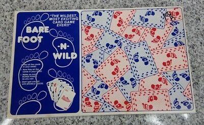 Vintage BARE FOOT N WILD Game Family Game Night Party Toy Cards