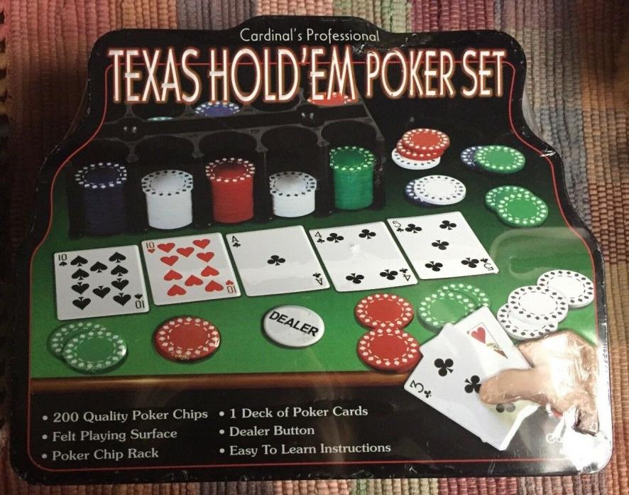 Cardinal's Professional Texas Hold'em Poker Set, New Factory Sealed, Small Dent