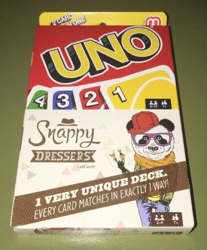 UNO and Snappy Dressers Card Game - 2 Card Games in 1!  Brand New in Box!