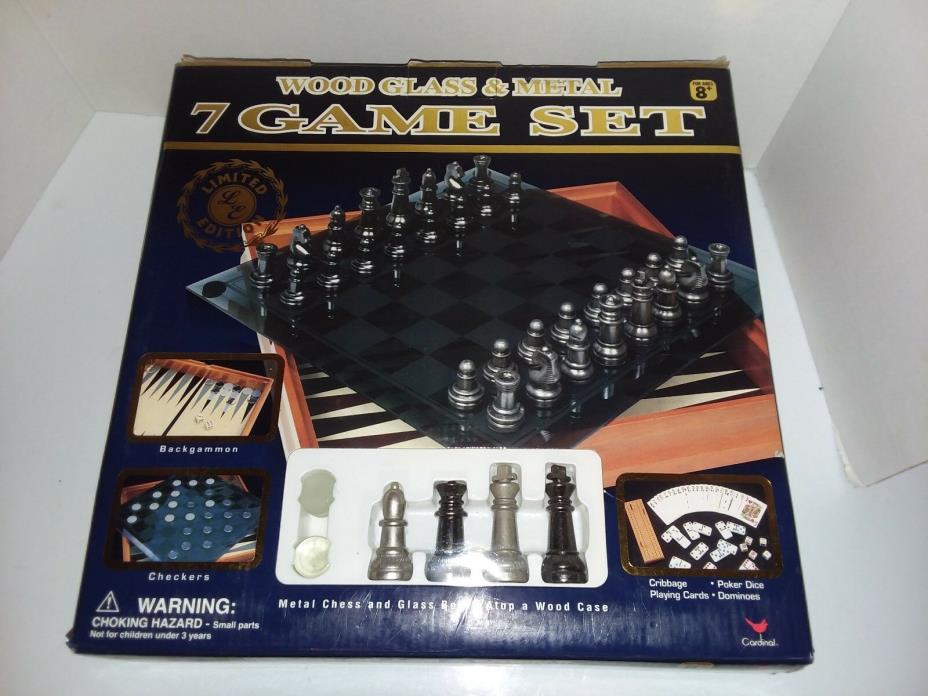 Cardinal Wood, Glass & Metal  7 Game Set - New - Limited Edition