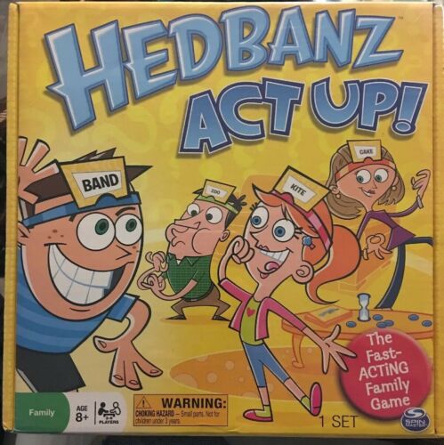 Hedbanz Act Up The Fast Acting Family Board Game. Spin Master Games Sealed NEW