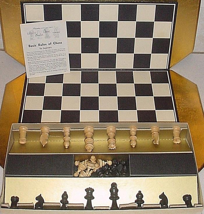 Vintage CAVALIER MASTER CHESS GAME SET Authentic STAUNTON Design w/ WOOD PIECES