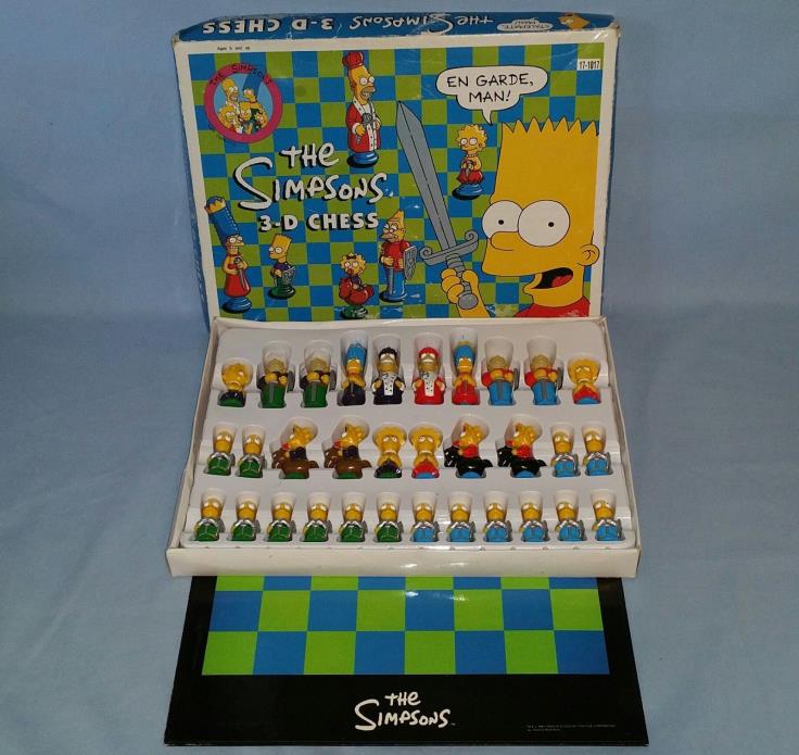 The Simpsons 3-D Chess Set Complete - Fox Show - Now A Disney Attraction !