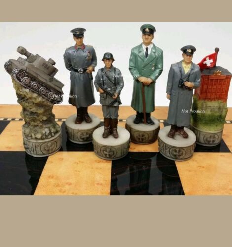 World War 2 US vs GERMANY Set Chess Men Pieces ww2 - NO BOARD