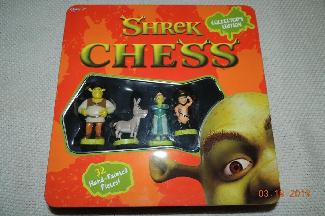 SHREK CHESS SET COLLECTOR’S EDITION 2004 TIN BOX NEVER PLAYED! MINT!
