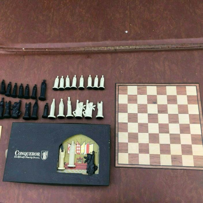 VTG Conqueror Sculptured Chess By Ganine Chess Game From 1960's in great shape