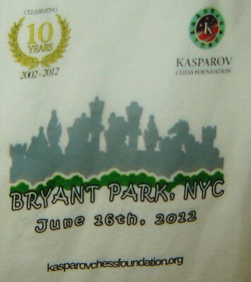 GARY KASPAROV CHESS FOUNDATION T-SHIRT 2012 BRYANT PARK NEW YORK CITY NYC SIZE M