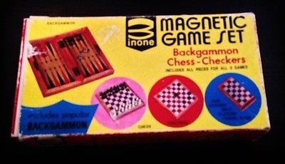 Vintage 3 In One Magnetic Game Set - Backgammon Chess Checkers NEVER USED