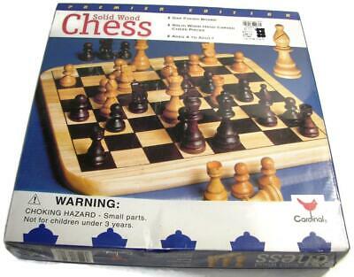 Cardinal SOLID WOOD CHESS SET Premier Edition Oak Finish Board Solid Wood Pieces