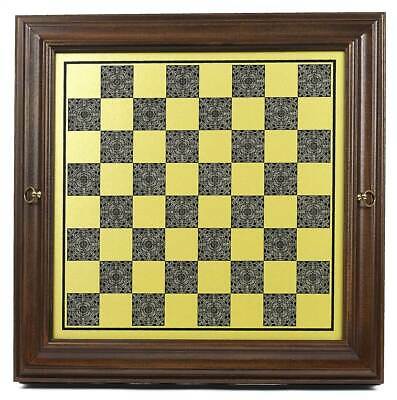 Chess & Checkers Storage Game Board Box w Solid Brass Top [ID 32416]