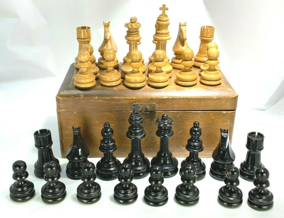 Antique The House of Staunton Chess Set & Original Box 4