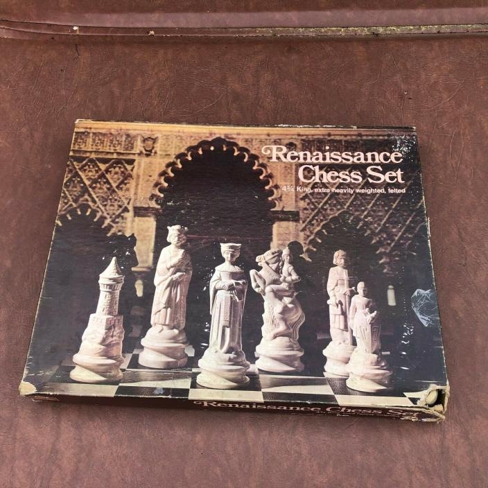 Vintage Lowe Renaissance Chess game set with Board 1959 Mid Century