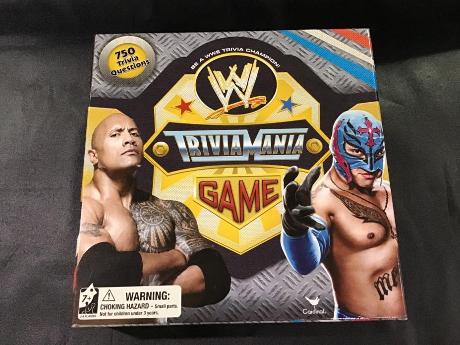 WWE TRIVIA MANIA Board Game with 750 Questions 2013 Wrestling Age 7+ Complete