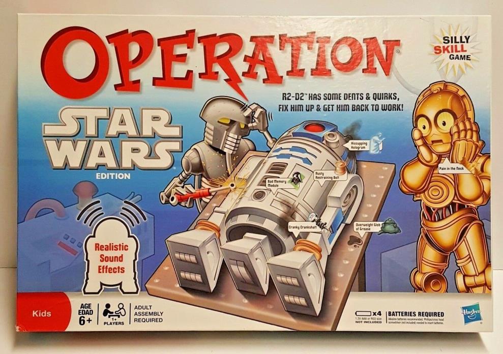 2011 Complete HASBRO Star Wars Operation Game Realistic sounds R2-D2 C3PO 6+ EUC