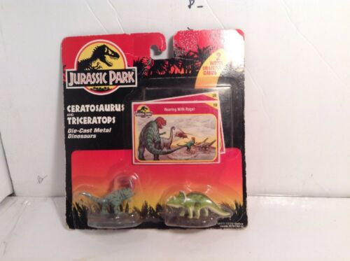 New Kenner Jurassic Park Ceratosaurus & Triceratops Die-Cast Metal Dinosaurs