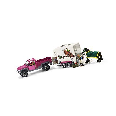 Schleich North America Pick Up with Horse Trailer Playset