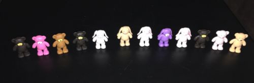Teddy Bears and Bunnies Plastic Toy Figures Lot