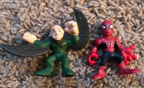 2007 MARVEL SUPER HERO SQUAD LOT SPIDER-MAN & VULTURE FIGURES