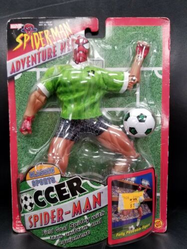Licensed Marvel SPIDER-MAN SOCCER ADVENTURE HERO ACTION FIGURE 2001 TOY BIZ Rare