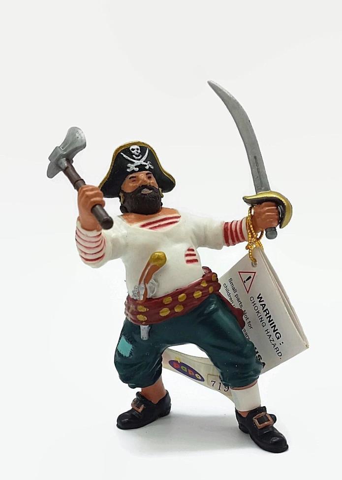 Jolly Pirate Papo PVC Figure Fantasy Adventure Pretend Play Toy 2004 w/ Tags