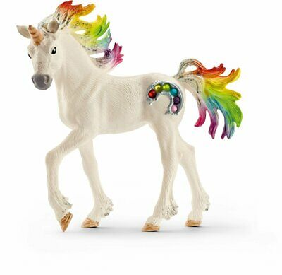 North America Rainbow Unicorn Horse Mare Toy Figure for Kids Gift Hand Painted