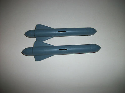 GI Joe Vintage 80s Hasbro Vehicle Part #19 Conquest Plane Missiles x2 Gray