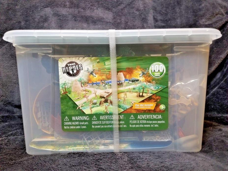 NEW True Heroes Ultimate Military Playset 100 Piece Set Army Men Vehicles Tanks