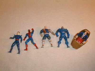 action figure lot 5 pcs xmen spiderman  small metal mix  plus toybiz