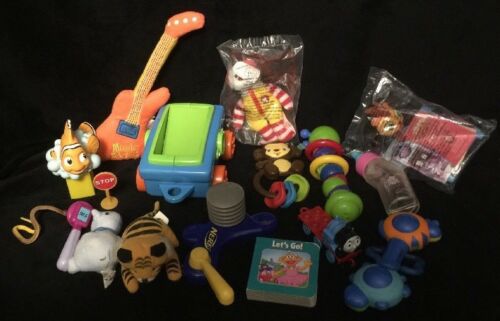 Preschool Children's Toys-Lot of 17 Asstd- McD,Thomas,Plush,Rattles,Bottle,Tiger